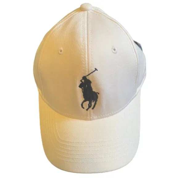 NWT Polo Ralph Lauren Big Pony White Color Classic Baseball Cap Logo Embroidered - Picture 1 of 4